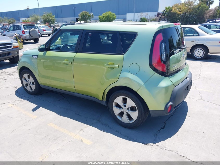 2016 Kia Soul VIN KNDJN2A26G7864523 IAAI salvage auction — NORMAL WEAR, Clear - Dealer Only (California), sold $400 on 2026-07-13 (photo 3)