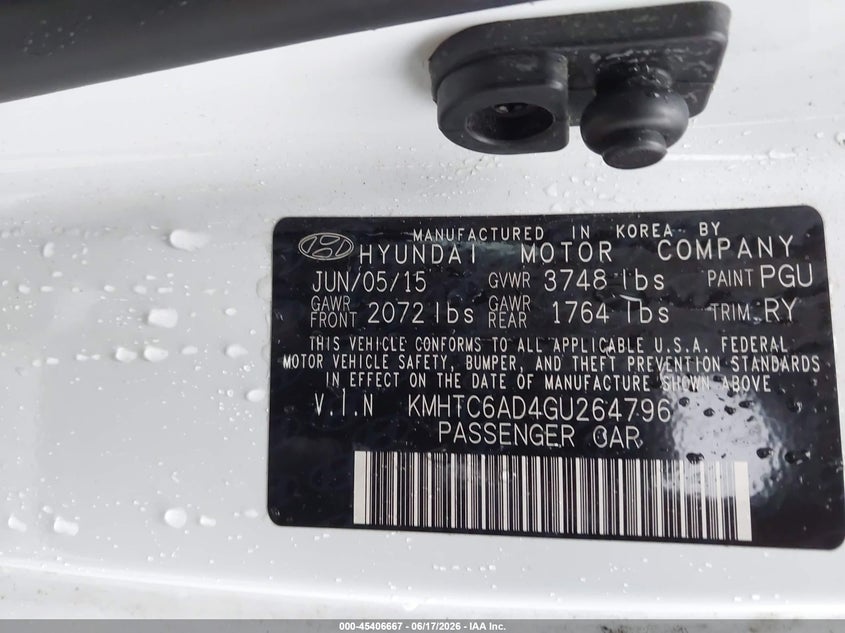 2016 Hyundai Veloster VIN KMHTC6AD4GU264796 IAAI salvage auction — LEFT SIDE, Clear (Wisconsin), sold $1,500 on 2026-07-28 (photo 9)
