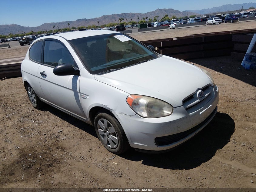 2008 Hyundai Accent VIN KMHCM36CX8U100689 IAAI salvage auction — FRONT END, Clear-Dealer Only (Arizona), sold $25 on 2026-07-28 (photo 1)