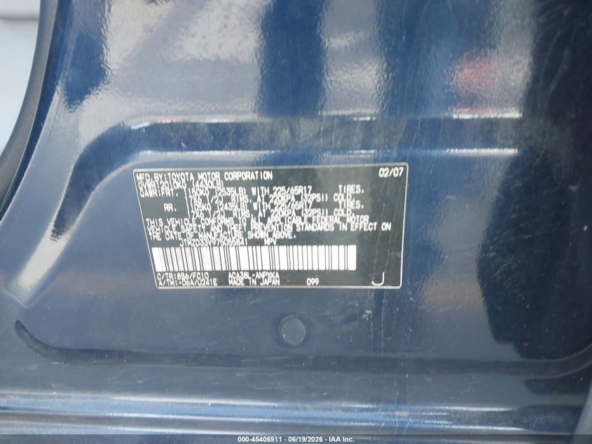 2007 Toyota Rav4 VIN JTMZD33V975055841 IAAI salvage auction — SIDE, Salvage (California), sold $1,325 on 2026-07-13 (photo 9)