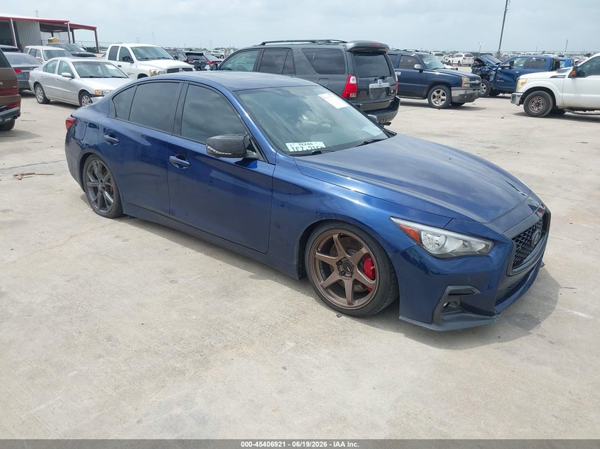 2020 Infiniti Q50 VIN JN1FV7AP7LM630677 IAAI salvage auction — WATER/FLOOD, Salvage Title, sold $7,500 on 2026-09-04 (photo 1)