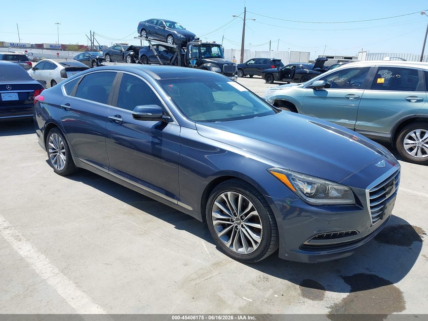 2015 Hyundai Genesis VIN KMHGN4JEXFU096301 IAAI salvage auction — NORMAL WEAR, Clear - Dealer Only (California), sold $2,300 on 2026-07-15 (photo 1)