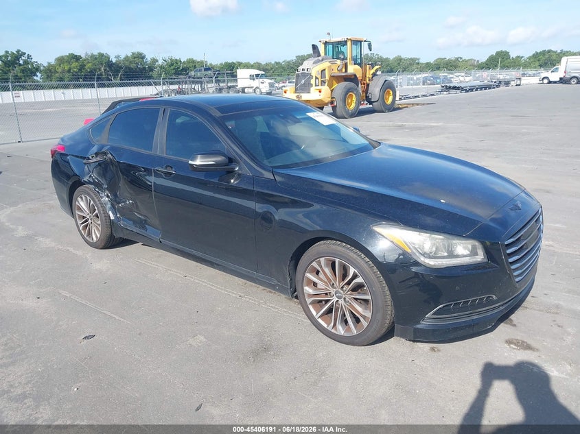 2015 Hyundai Genesis VIN KMHGN4JE9FU103545 IAAI salvage auction — RIGHT SIDE, Rebuildable (Florida), sold $2,200 on 2026-07-13 (photo 1)