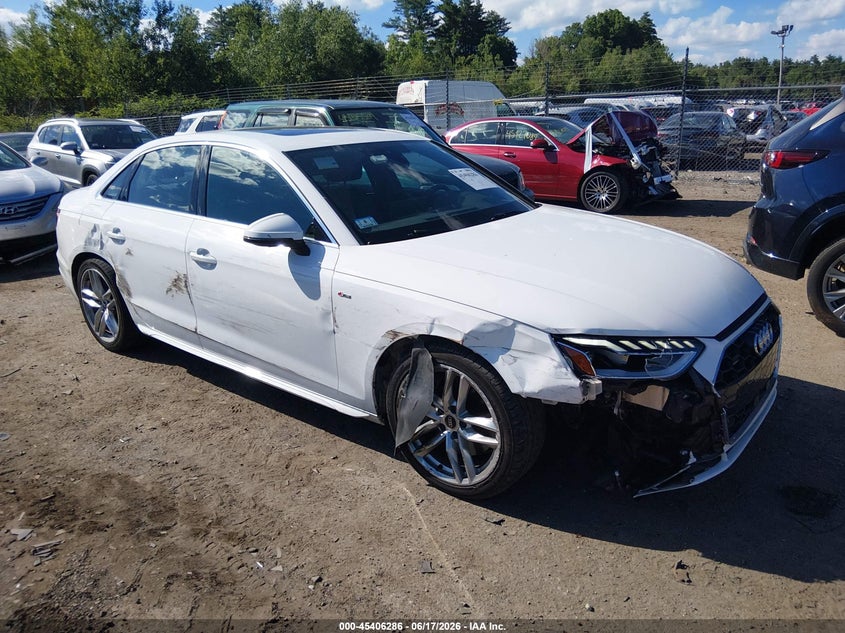 2023 Audi A4 VIN WAUEAAF48PN016315 IAAI salvage auction — SIDE, Salvage Title, sold $7,100 on 2026-08-19 (photo 1)