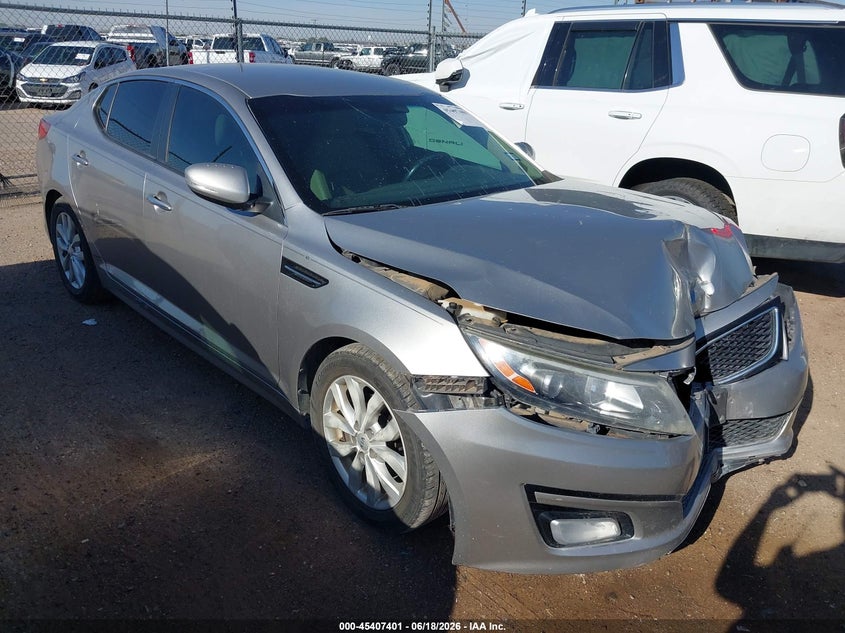 2015 Kia Optima VIN 5XXGN4A70FG351341 IAAI salvage auction — FRONT END, Salvage (Texas), sold $725 on 2026-07-28 (photo 1)