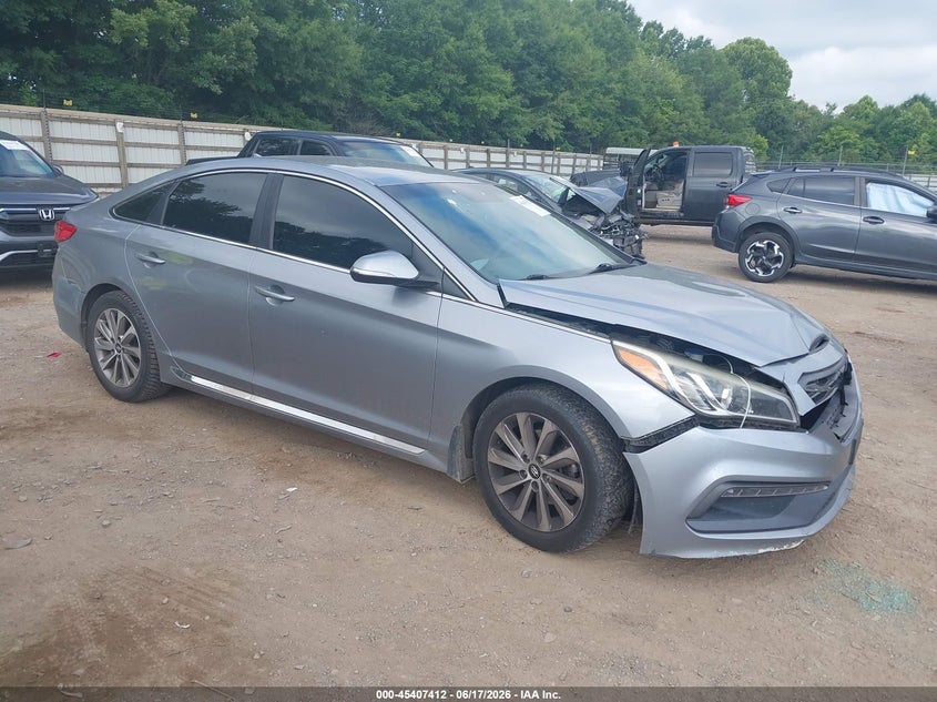 2015 Hyundai Sonata VIN 5NPE34AF7FH246238 IAAI salvage auction — FRONT END, Clear (Tennessee), sold $650 on 2026-07-26 (photo 1)