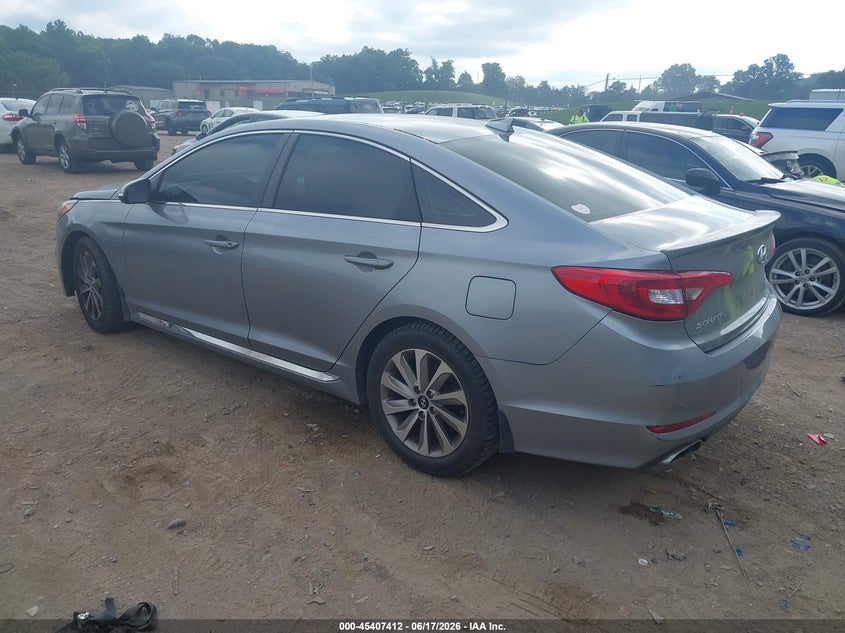 2015 Hyundai Sonata VIN 5NPE34AF7FH246238 IAAI salvage auction — FRONT END, Clear (Tennessee), sold $650 on 2026-07-26 (photo 3)
