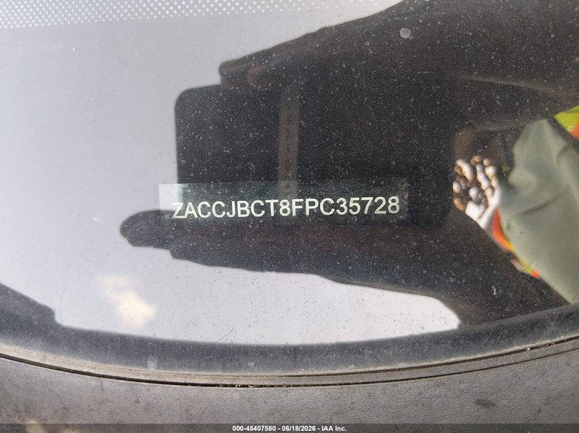2015 Jeep Renegade VIN ZACCJBCT8FPC35728 IAAI salvage auction — NORMAL WEAR, Original (Texas), sold $1,900 on 2026-07-06 (photo 9)
