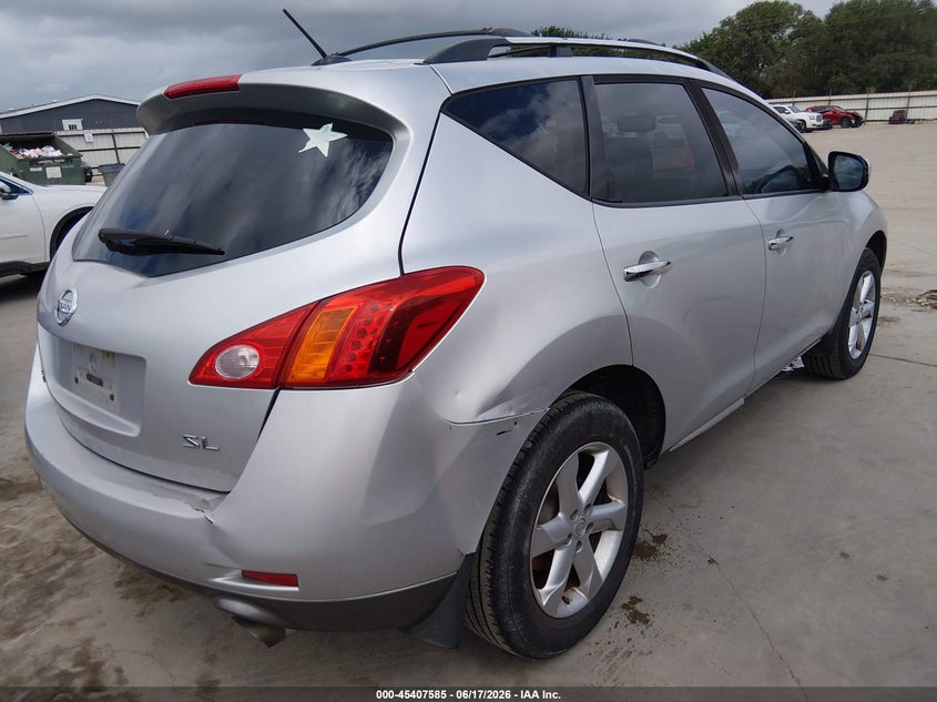 2009 Nissan Murano VIN JN8AZ18U19W005519 IAAI salvage auction — RIGHT REAR, Enterprise Vehicles Clear Only (Texas), sold $375 on 2026-07-21 (photo 4)