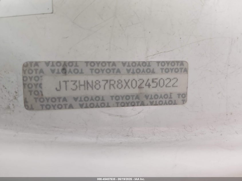 1999 Toyota 4runner VIN JT3HN87R8X0245022 IAAI salvage auction — NORMAL WEAR, Original (Alaska), sold $100 on 2026-07-10 (photo 9)