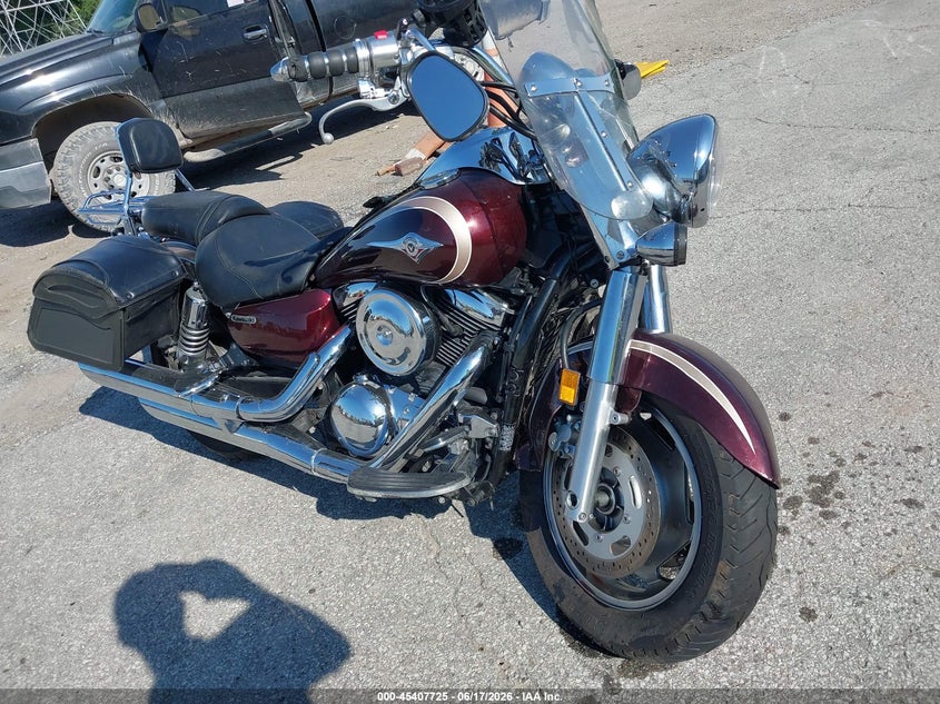 2005 Kawasaki Vn1600 VIN JKBVNKA125A015374 IAAI salvage auction — FRONT END, Clear (Indiana), sold $125 on 2026-07-28 (photo 1)