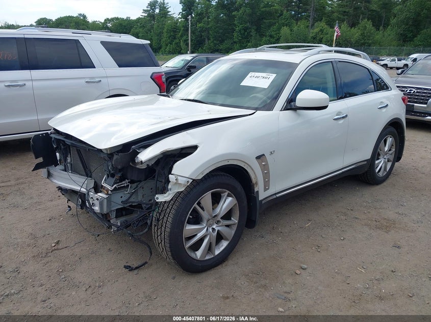2014 Infiniti Qx70 VIN JN8CS1MW0EM410636 IAAI salvage auction — NORMAL WEAR, Clear (Massachusetts), sold $1,500 on 2026-07-17 (photo 2)