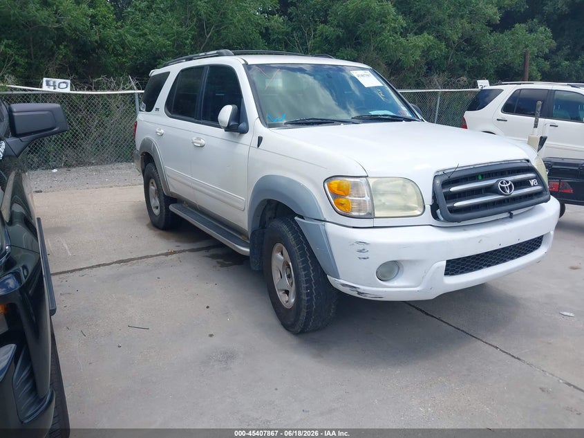 2002 Toyota Sequoia VIN 5TDZT34A12S109036 IAAI salvage auction — NORMAL WEAR, Original (Texas), sold $525 on 2026-07-06 (photo 1)