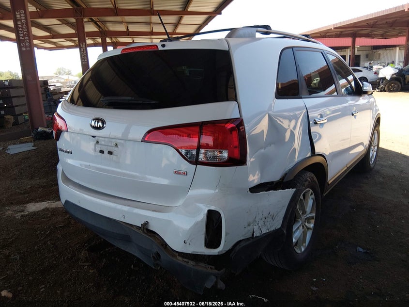 2015 Kia Sorento VIN 5XYKTCA60FG586593 IAAI salvage auction — RIGHT REAR, Salvage Title, sold $1,300 on 2026-07-28 (photo 6)