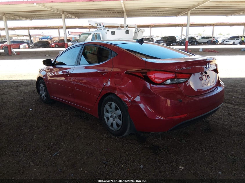 2016 Hyundai Elantra VIN KMHDH4AE7GU557580 IAAI salvage auction — SIDE, Salvage Title, sold $1,450 on 2026-07-11 (photo 3)