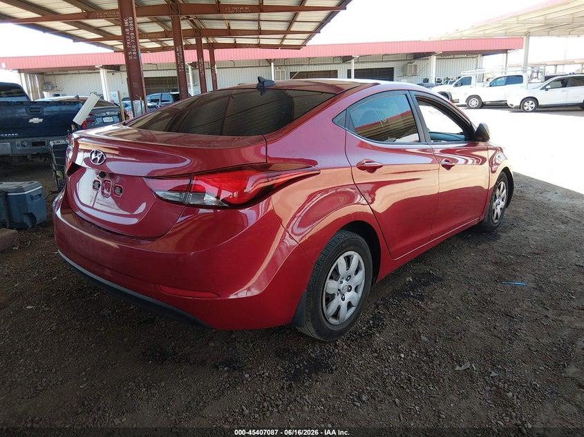 2016 Hyundai Elantra VIN KMHDH4AE7GU557580 IAAI salvage auction — SIDE, Salvage Title, sold $1,450 on 2026-07-11 (photo 4)