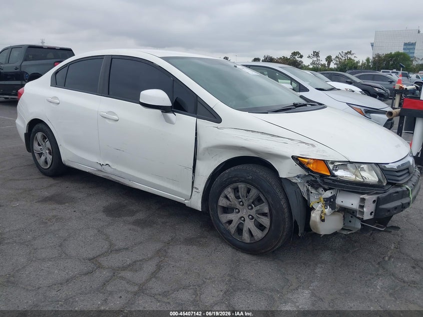 2012 Honda Civic VIN JHMFB2F5XCS004244 IAAI salvage auction — FRONT END, Salvage (California), sold $1,425 on 2026-07-09 (photo 1)