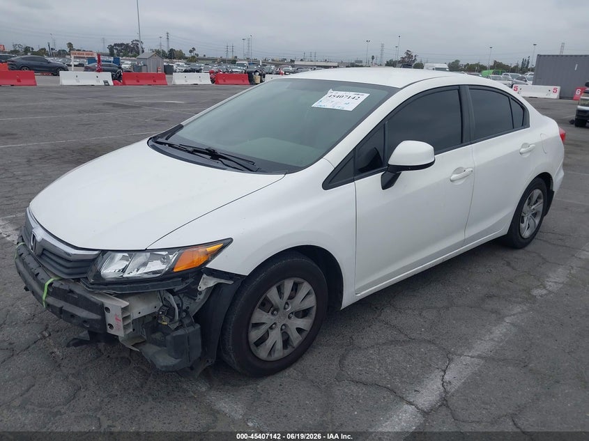 2012 Honda Civic VIN JHMFB2F5XCS004244 IAAI salvage auction — FRONT END, Salvage (California), sold $1,425 on 2026-07-09 (photo 2)