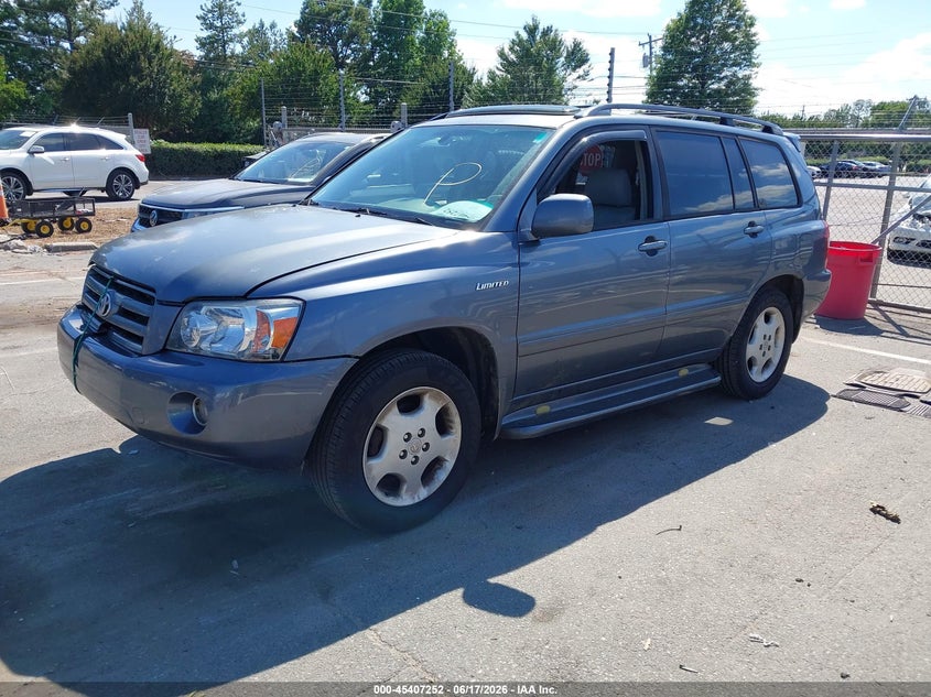 2006 Toyota Highlander VIN JTEDP21A760105056 IAAI salvage auction — FRONT END, Salvage (North Carolina), sold $550 on 2026-07-20 (photo 2)