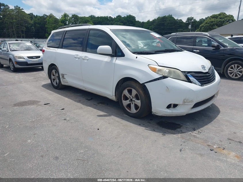 2011 Toyota Sienna VIN 5TDKK3DC2BS066347 IAAI salvage auction — FRONT & REAR, Clear (Georgia), sold $1,550 on 2026-07-15 (photo 1)
