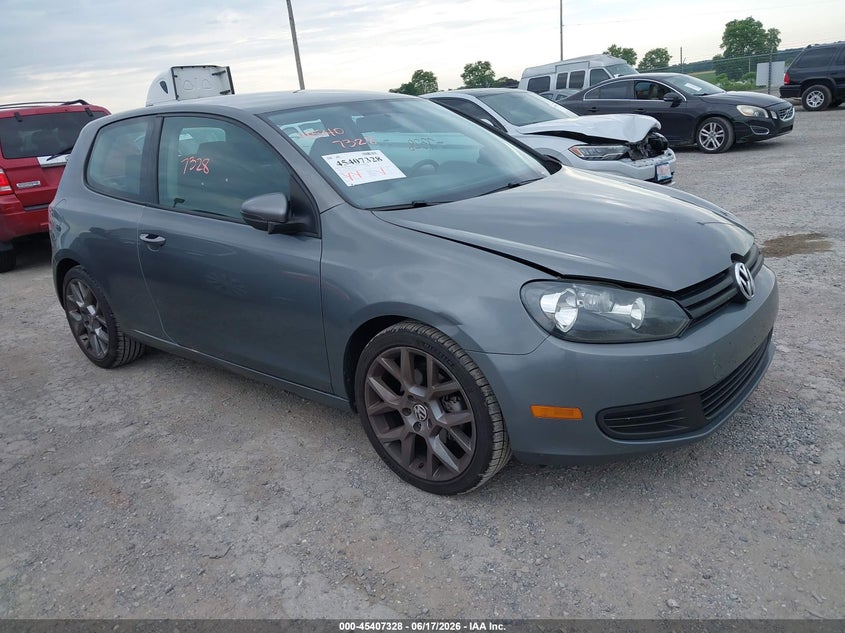 2012 Volkswagen Golf VIN WVWAB7AJ1CW013307 IAAI salvage auction — LEFT FRONT, Salvage Title, sold $750 on 2026-08-05 (photo 1)