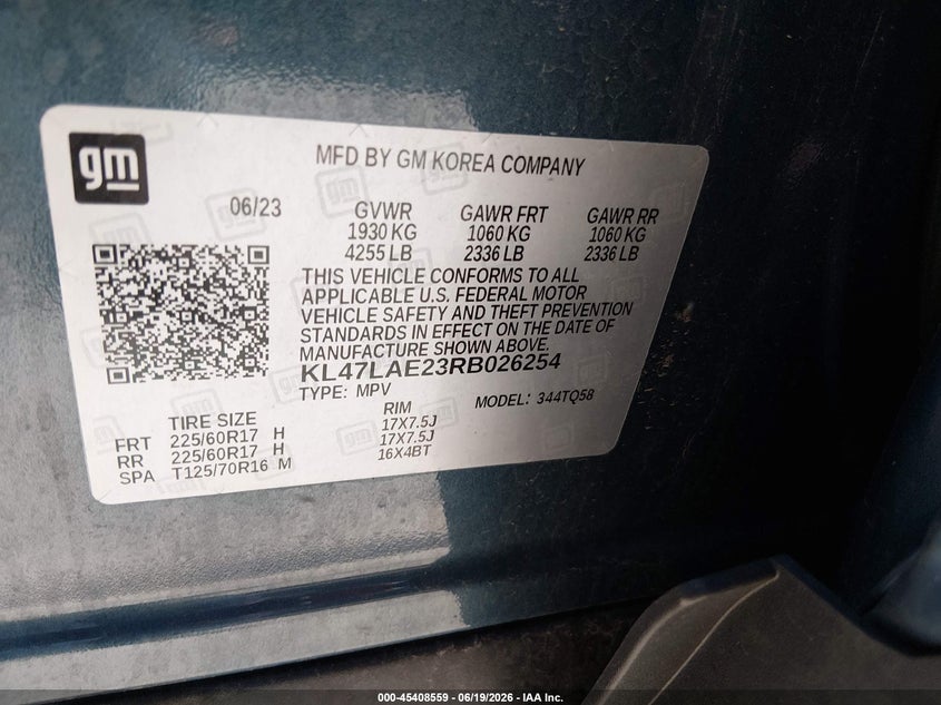 2024 Buick Envista VIN KL47LAE23RB026254 IAAI salvage auction — HAIL, Salvage Title, sold $6,800 on 2026-07-29 (photo 9)