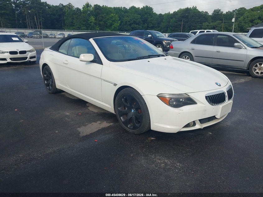 2004 BMW 6 series VIN WBAEK73414B321530 IAAI salvage auction — NORMAL WEAR, Clear (Georgia), sold $1,150 on 2026-07-08 (photo 1)