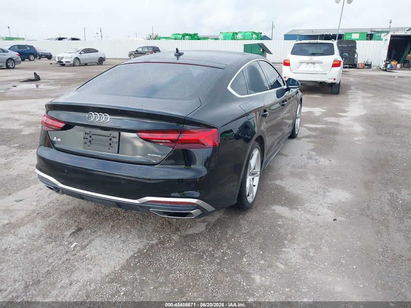 2022 Audi A5 VIN WAUDACF53NA029574 IAAI salvage auction — HAIL, Salvage Title, sold $19,000 on 2026-08-26 (photo 4)