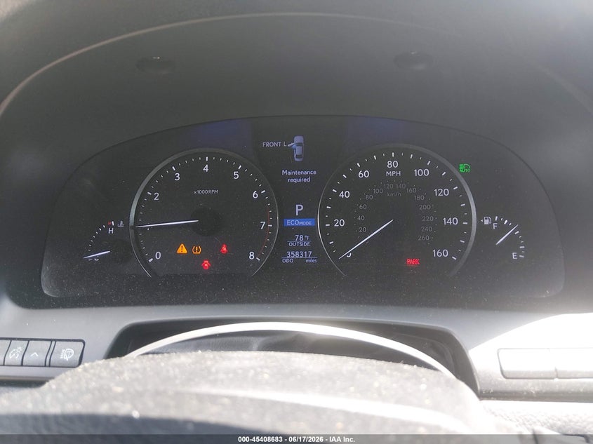 2013 Lexus VIN JTHDL5EF8D5005800 IAAI salvage auction — FRONT END, Salvage (West Virginia), sold $1,550 on 2026-07-25 (photo 7)
