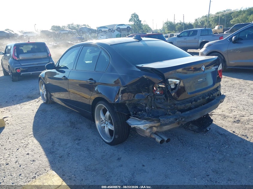 2007 BMW 3er VIN WBAVC93597KX61341 IAAI salvage auction — REAR END, Rebuildable (Florida), sold $375 on 2026-07-22 (photo 3)