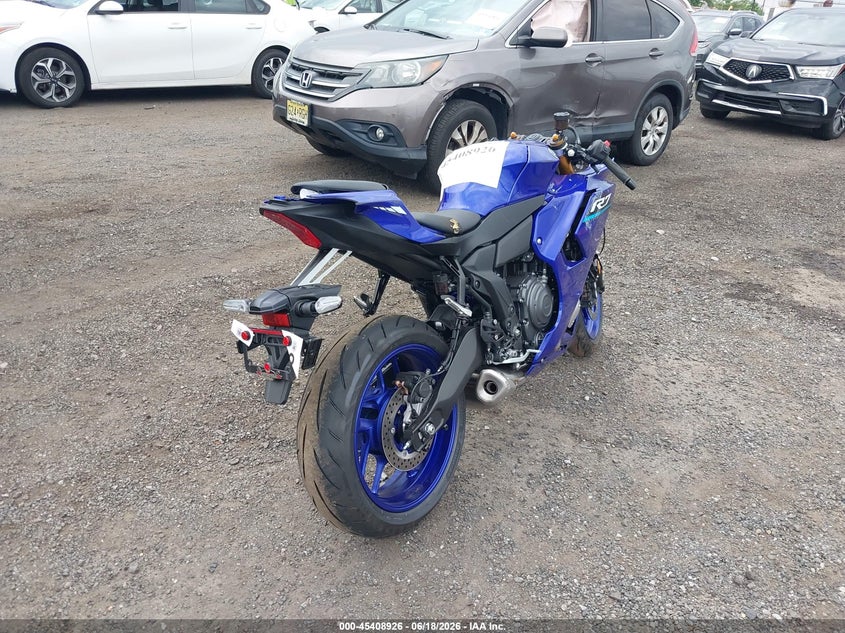2026 Yamaha Yzf VIN JYARM60E4TA003200 IAAI salvage auction — FRONT & REAR, Salvage (New Jersey), sold $1,350 on 2026-09-24 (photo 4)