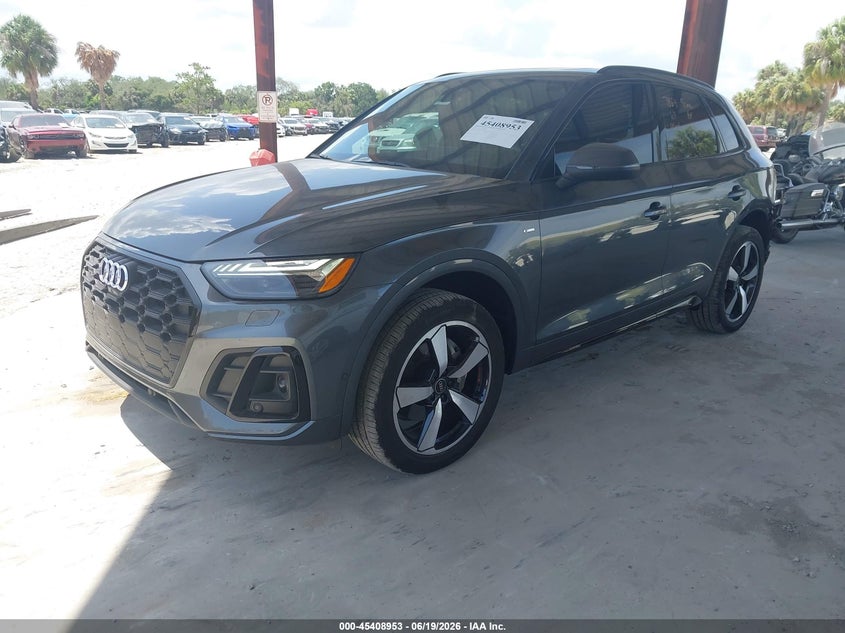 2023 Audi Q5 VIN WA1FAAFY4P2162569 IAAI salvage auction — REAR END, Rebuildable (Florida), sold $50 on 2026-08-01 (photo 2)