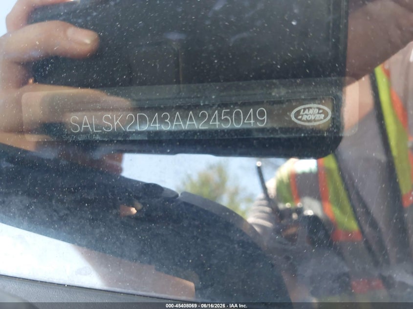 2010 Land rover Range rover sport VIN SALSK2D43AA245049 IAAI salvage auction — LEFT & RIGHT, Clear (New Jersey), sold $600 on 2026-07-08 (photo 9)