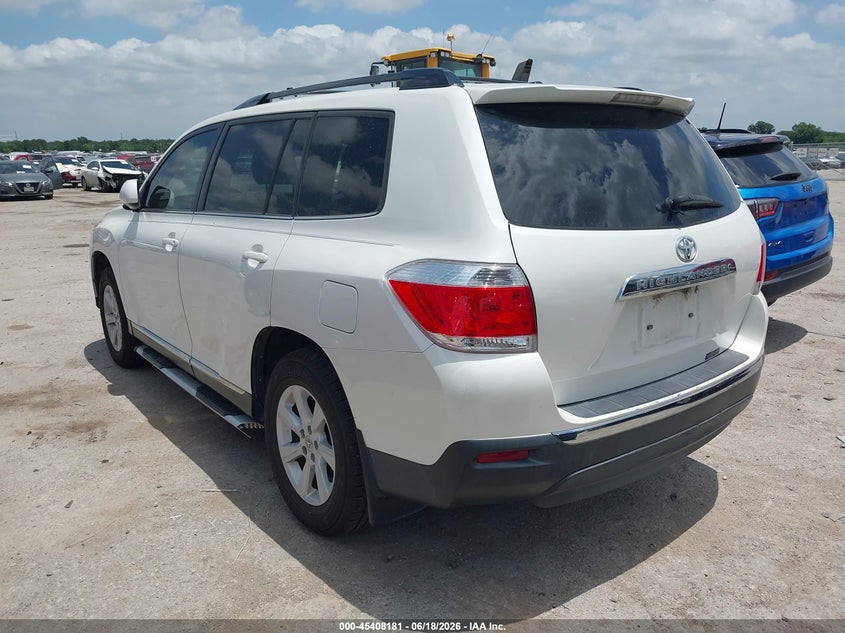 2012 Toyota Highlander VIN 5TDZK3EHXCS080183 IAAI salvage auction — NORMAL WEAR, Original (Texas), sold $5,900 on 2026-07-07 (photo 3)