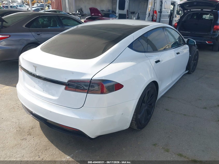 2022 Tesla Model s VIN 5YJSA1E58NF469264 IAAI salvage auction — RIGHT SIDE, Salvage (California), sold $15,200 on 2026-07-08 (photo 4)