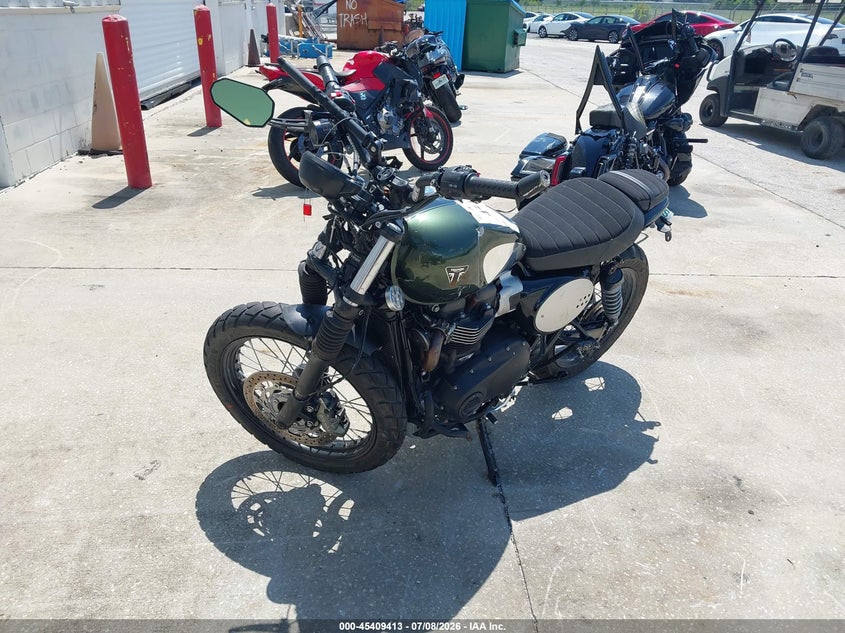 2023 Triumph motorcycle Scrambler VIN SMTD44G70PTBL0101 IAAI salvage auction — FRONT END, Rebuildable (Florida), sold $775 on 2026-07-28 (photo 2)