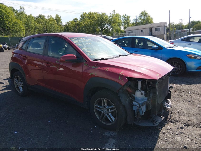2020 Hyundai Kona VIN KM8K1CAA2LU403906 IAAI salvage auction — FRONT END, Salvage (Pennsylvania), sold $2,000 on 2026-07-14 (photo 1)