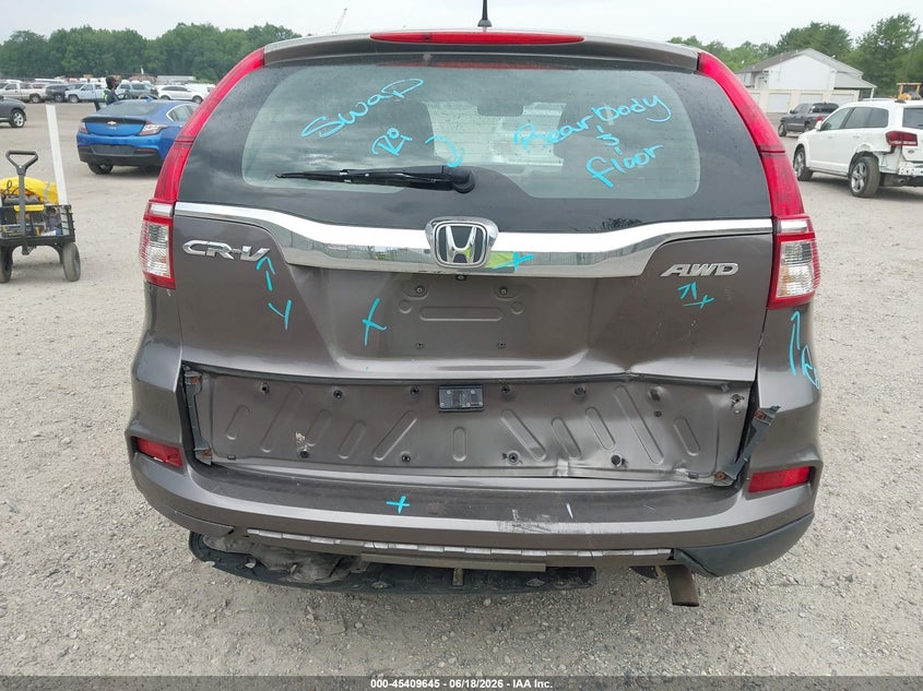 2016 Honda Cr-v VIN 5J6RM4H59GL095664 IAAI salvage auction — REAR END, Salvage (New Jersey), sold $4,800 on 2026-08-01 (photo 6)