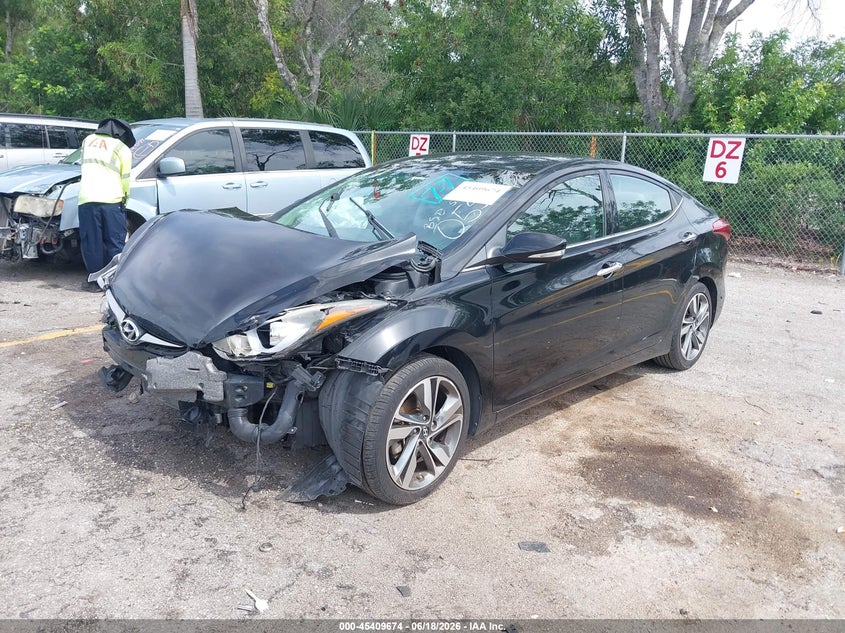 2015 Hyundai Elantra VIN KMHDH4AE9FU370551 IAAI salvage auction — FRONT END, Rebuildable (Florida), sold $975 on 2026-07-06 (photo 2)