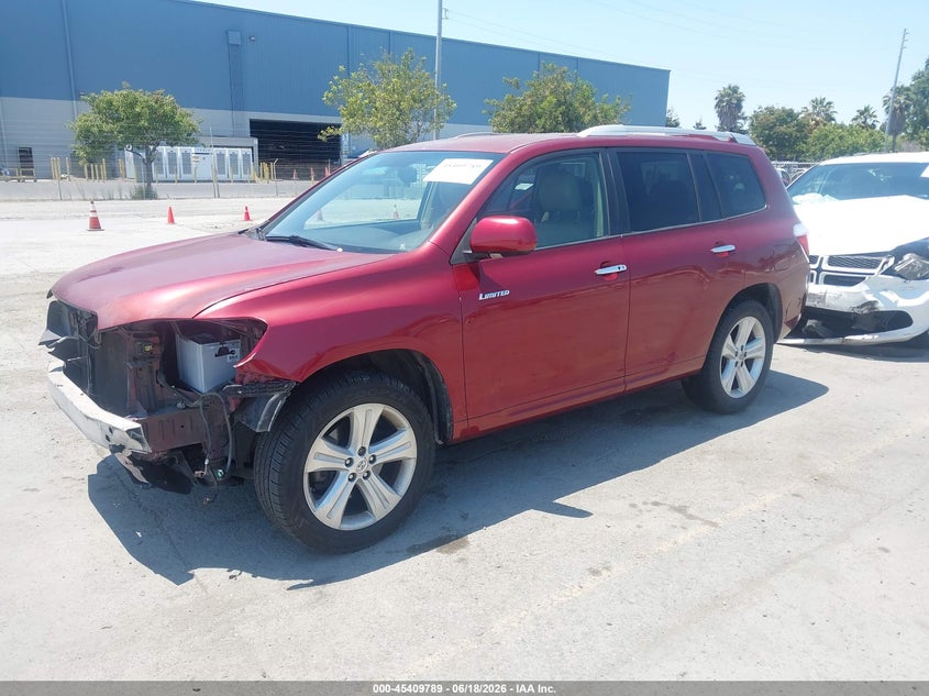2008 Toyota Highlander VIN JTEDS42A582016120 IAAI salvage auction — FRONT END, Salvage (California), sold $2,050 on 2026-07-12 (photo 2)