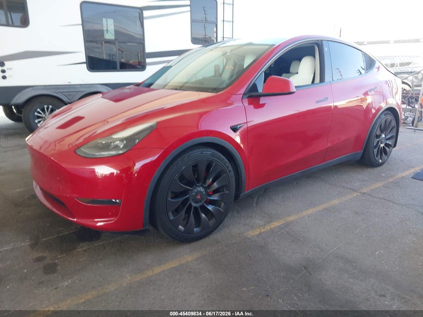 2022 Tesla Model y VIN 7SAYGDEF7NF340552 IAAI salvage auction — REAR END, Wait Title, sold $11,950 on 2026-09-03 (photo 2)