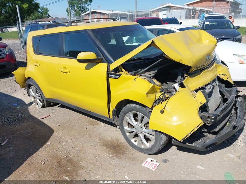 2015 Kia Soul VIN KNDJP3A51F7207573 IAAI salvage auction — FRONT & REAR, Clear (Tennessee), sold $475 on 2026-07-30 (photo 1)
