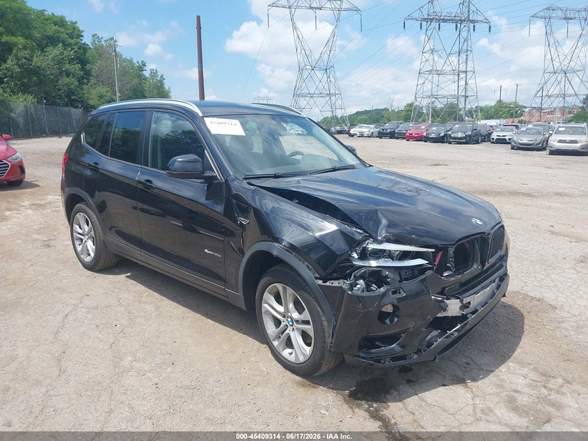 2015 BMW X3 VIN 5UXWX7C57F0K35587 IAAI salvage auction — RIGHT FRONT, Salvage Title, sold $3,750 on 2026-07-21 (photo 1)
