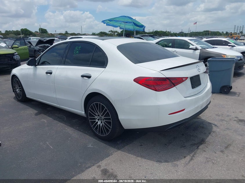 2022 Mercedes-benz C-klasse VIN W1KAF4HB1NR050866 IAAI salvage auction — WATER/FLOOD, Salvage Title, sold $9,100 on 2026-07-30 (photo 3)