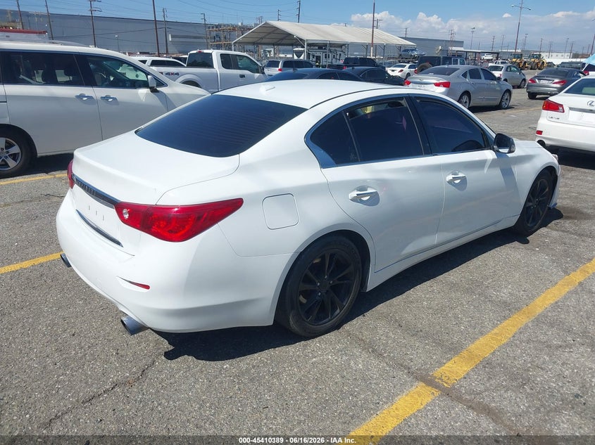 2015 Infiniti Q50 VIN JN1AV7AP5FM790734 IAAI salvage auction — LEFT FRONT, Salvage (California), sold $1,050 on 2026-07-28 (photo 4)