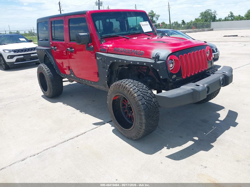 2014 Jeep Wrangler unlimited VIN 1C4HJWDG0EL295245 IAAI salvage auction — RIGHT FRONT, Clear (Texas), sold $7,900 on 2026-07-24 (photo 1)
