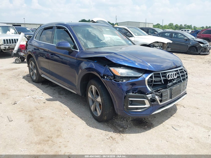 2023 Audi Q5 VIN WA1BBAFY4P2171185 IAAI salvage auction — REAR END, Salvage (Texas), sold $6,400 on 2026-07-22 (photo 1)