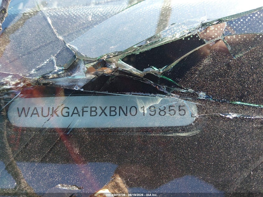 2011 Audi A6 VIN WAUKGAFBXBN019855 IAAI salvage auction — ROOF, Salvage (Ohio), sold $375 on 2026-07-28 (photo 9)