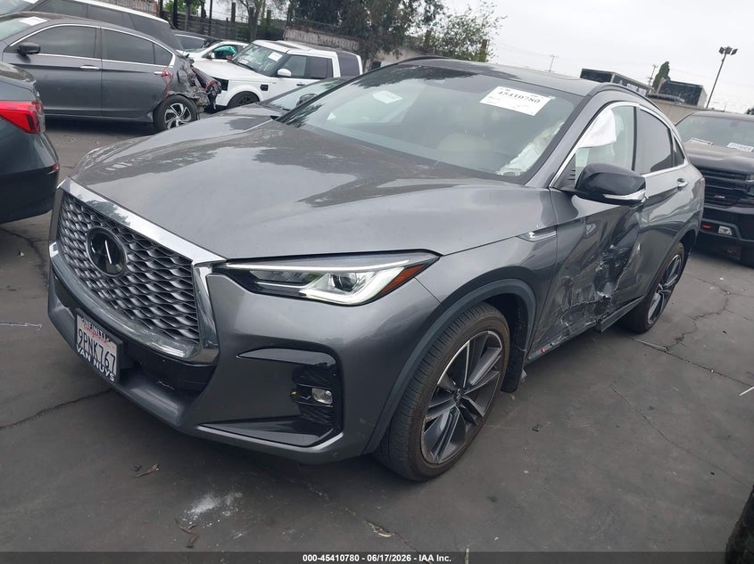 2023 Infiniti Qx55 VIN 3PCAJ5JR6PF122353 IAAI salvage auction — SIDE, Salvage Title, sold $8,400 on 2026-07-31 (photo 2)