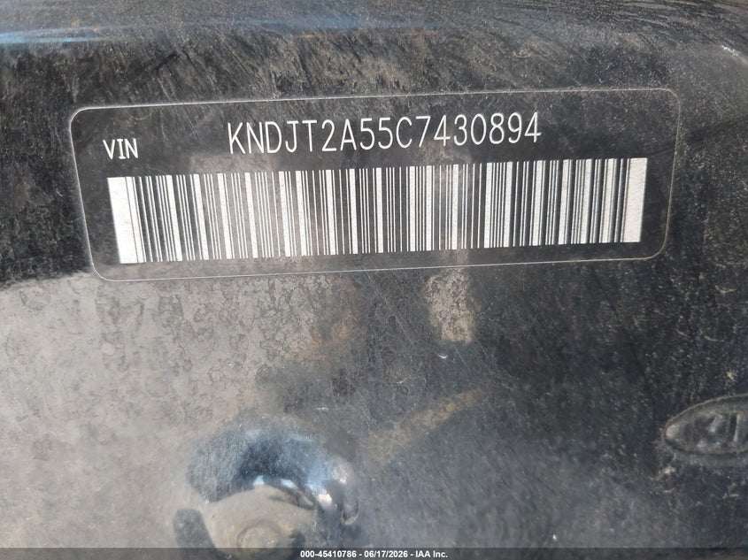 2012 Kia Soul VIN KNDJT2A55C7430894 IAAI salvage auction — FRONT END, Salvage (California), sold $375 on 2026-07-08 (photo 9)